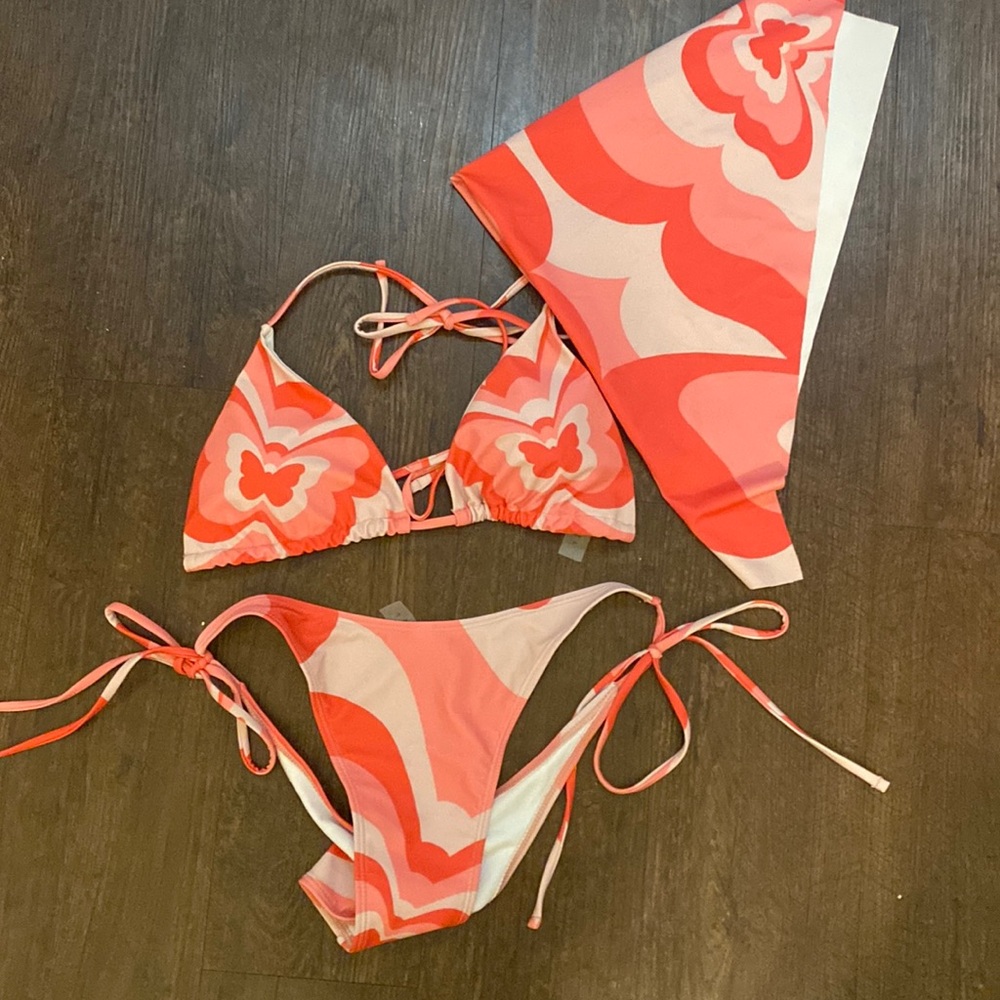Sexy pink butterfly bikini